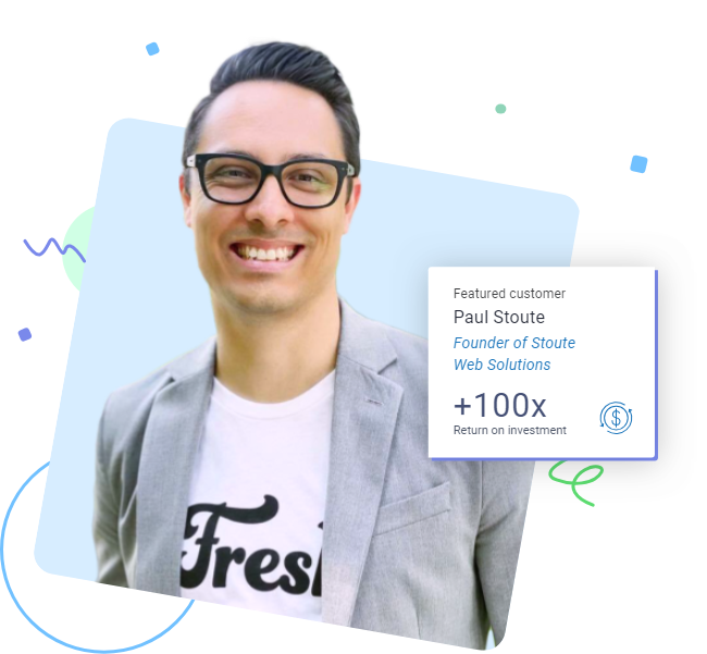 Featured customer Paul Stoute with testimonial